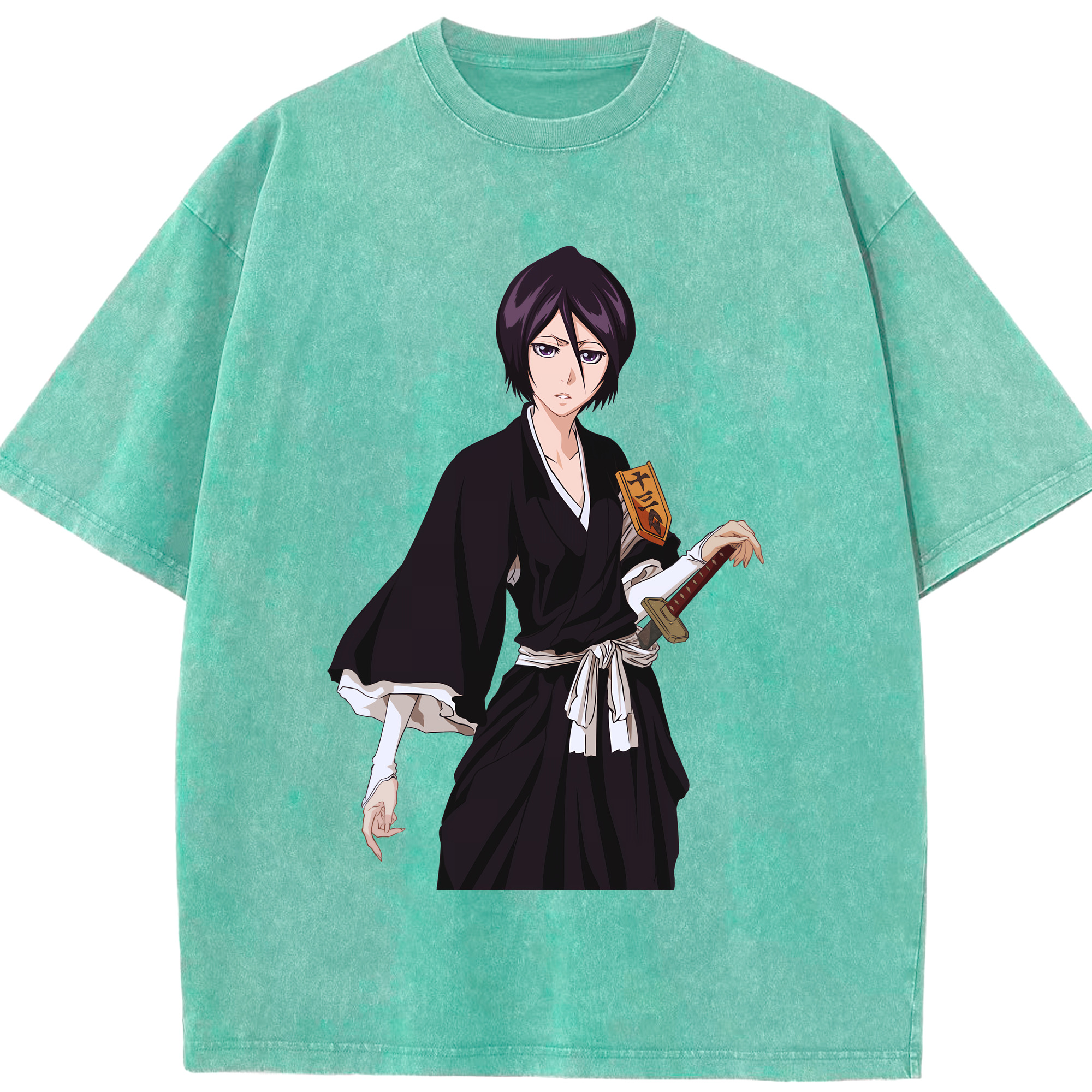 （画像用） ブリーチ 朽木ルキア BLEACH Kuchiki Rukia 綿100% ヴィンテージ風 半袖Tシャツ（フロントプリント）